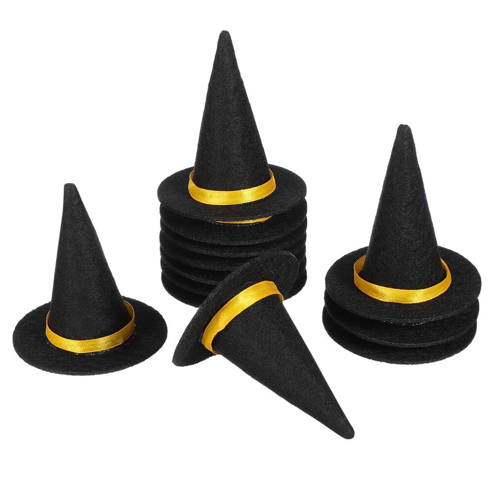 4029 12Pack Halloween Mini Felt Witch Hats Wine Bottle Toppers Witch Hats